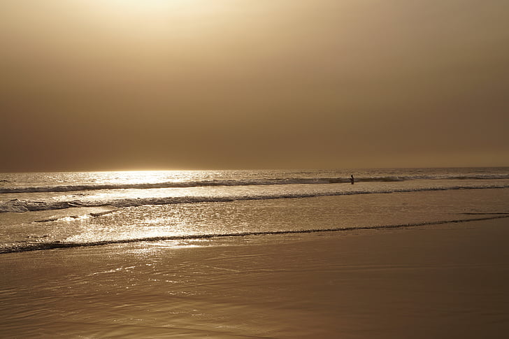 stranden, solnedgang, El salvador, sand, ferie, resten, kjærlighet