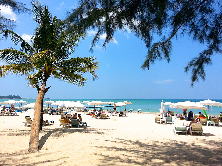 Beach, fehér homok, Thaiföld, Holiday, Khao lak, nyári, hivatás