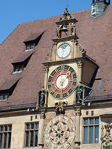 Heilbronn, ciudad, históricamente, casco antiguo, Ayuntamiento de la ciudad, reloj, tiempo