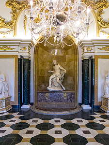 statue de, Palais, l’Europe, Madrid, marbre, lampe, Musée