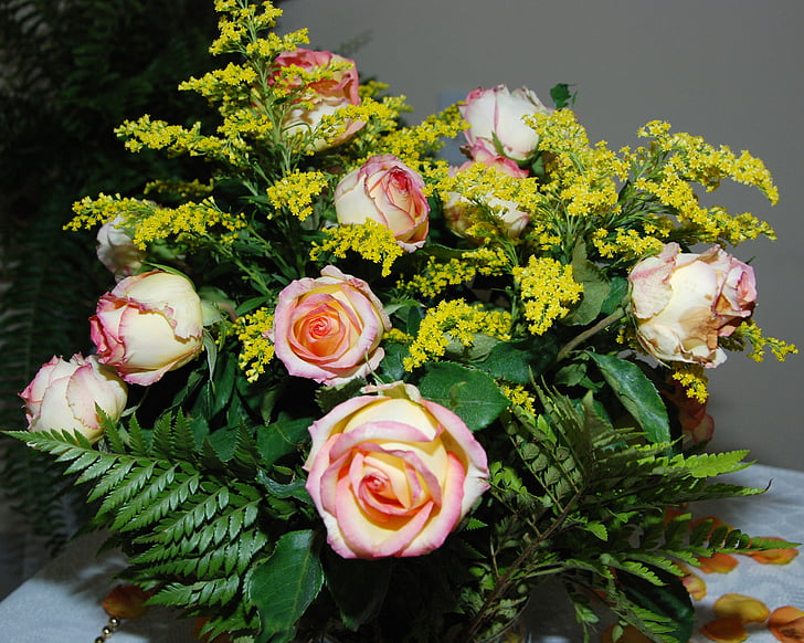arrangement, blomster, ægteskab