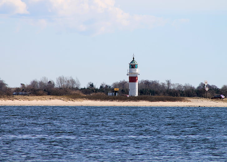 Lighthouse, Island, Beach, valvur, vee, mere, Taani