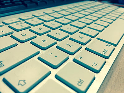 bilgisayar, Mac, klavye, iş, modern, Office, Beyaz