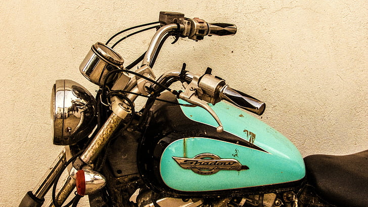 motorsykkel, gamle, rusten, støvete, Vintage, sykkel, motorsykkel