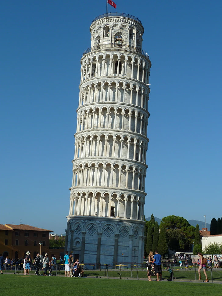 Піза, Італія, вежа, Історія, Велика група людей, туристичні напрямки, Архітектура