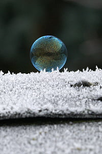 シャボン玉, ミラーリング, カラフルです, 霜, 霧氷, ボール, 冬