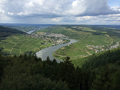 Mosel, řeka, ohybu, Moselle zobrazení, Mehring, Trevír, Německo