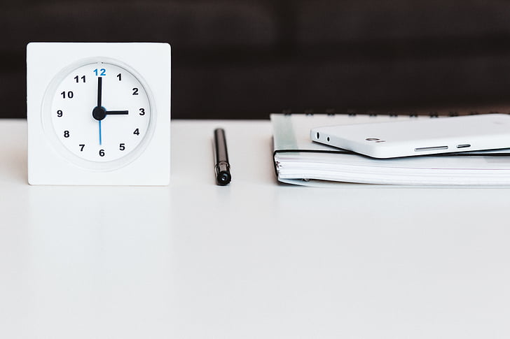 blur, business, clock, composition, indoors, notepad, number