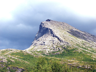 Norsko, hory, formace, obloha, mraky, krajina, Příroda