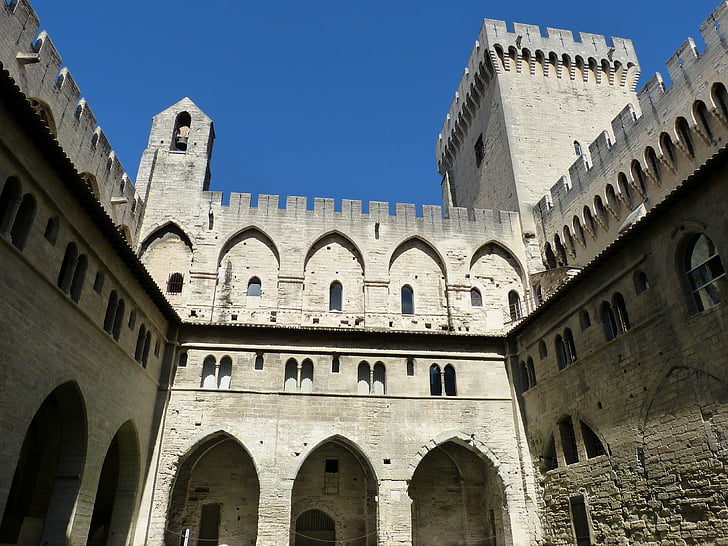 Avignon, Frankrike, Palais des papes, arkitektur, historiskt sett, påven, Provence