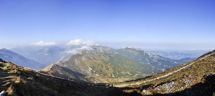 Pasivaikščiojimas po kalnus, Tatrai, kalnai, Rodyti, vaizdas iš viršaus, Lenkijos Tatruose, Panoramos