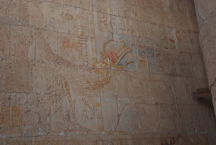 Ägypten, Antike, Archäologie, Luxor, Tempel der Hatschepsut, Denkmäler, Spalten