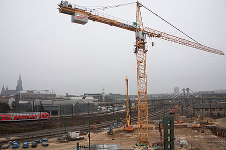 site, crane, baukran, construction work, technology, build, metal