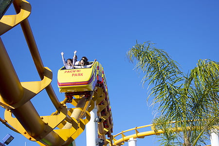 roller coaster, ride, fun, entertainment, rollercoaster, track, attraction