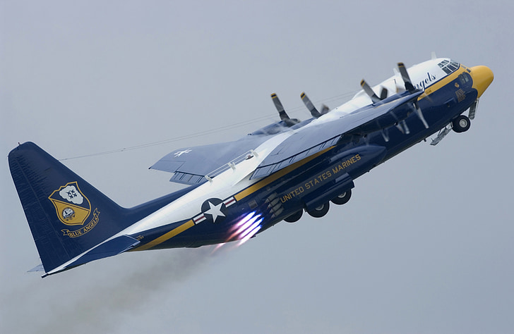 rocket assisted takeoff, airplane, military, navy, blue angels, support, cargo