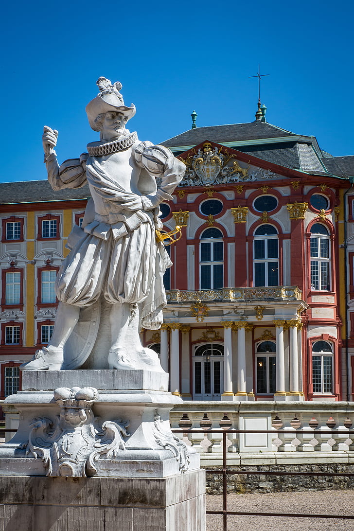 Bruchsal, Castell, barroc, Històricament, escultura, Parc, Baden württemberg