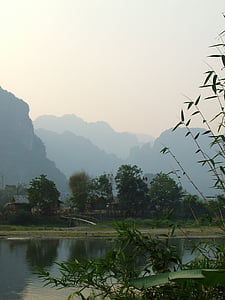 laos, asia, southeast, landscapes, village, water, beauty