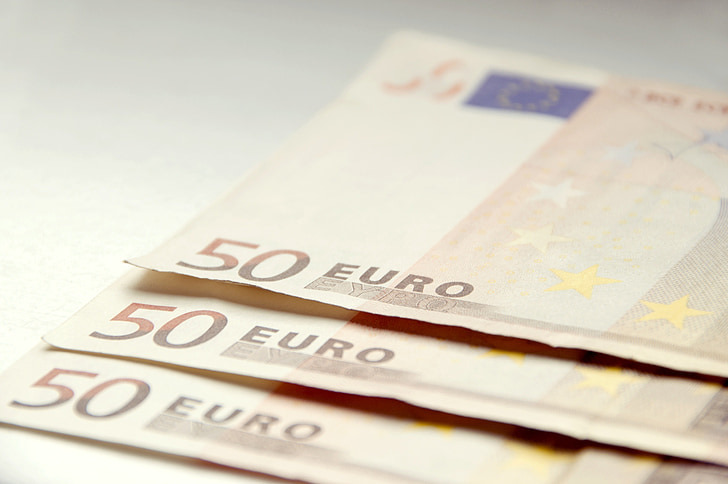 rahaa, käteisellä, setelit, Huomautus, Euro