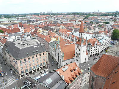 Mnichov, město, aplikace Outlook, vize, Panorama, Centrum města, střed