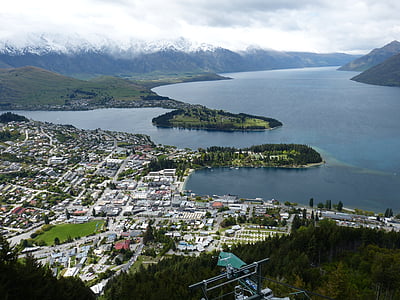 Новая Зеландия, Южный остров, Природа, пейзаж, Куинстаун, перспективы, вид