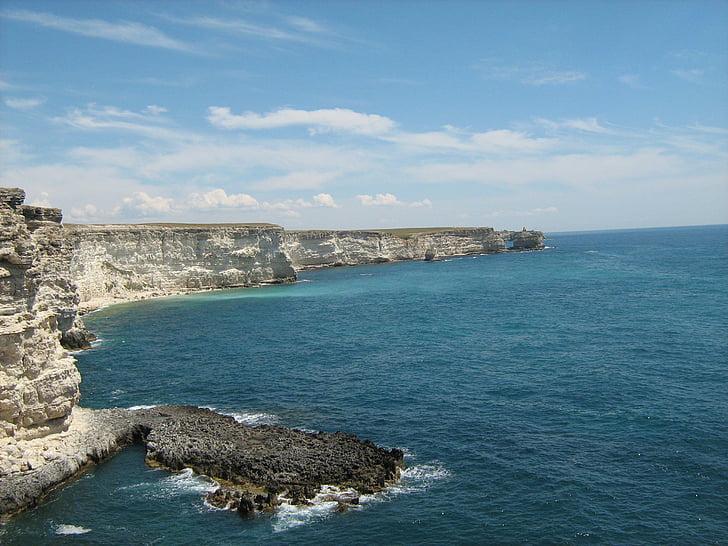 克里米亚半岛, tarhankut, 黑海, 海, 悬崖, 海岸线, 自然