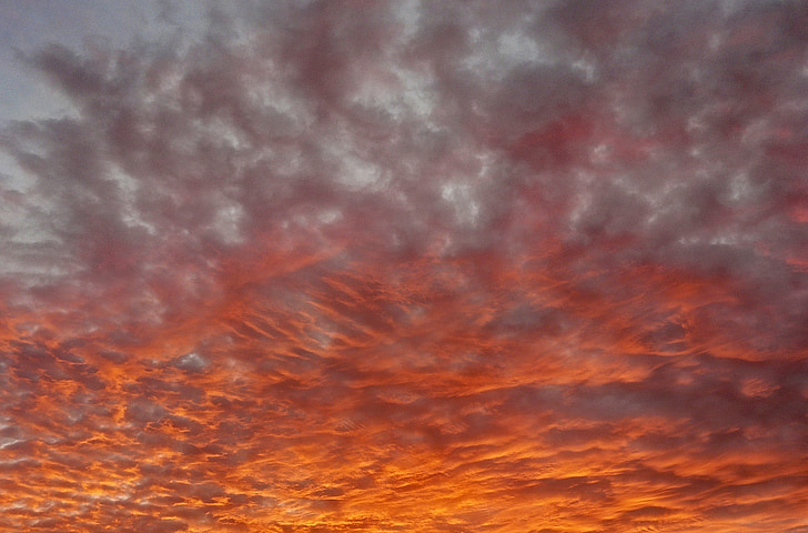 awan, Fajar, matahari terbit, kontras, merah, pemandangan, Ruang