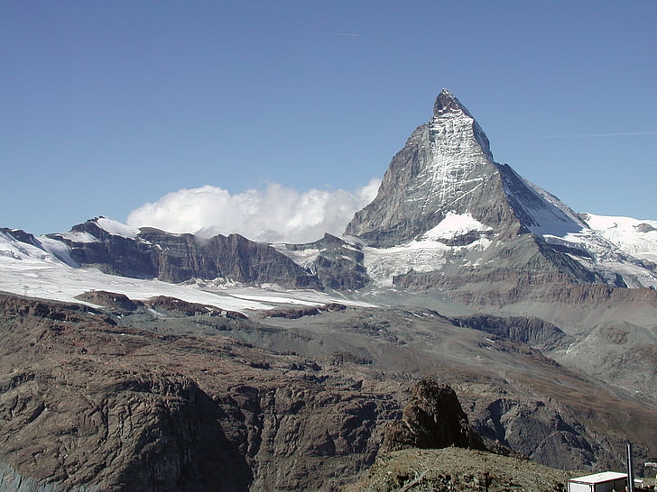 Zwitserland, Matterhorn, sneeuw, landschap, Bergen, natuur, Zwitserse Alpen