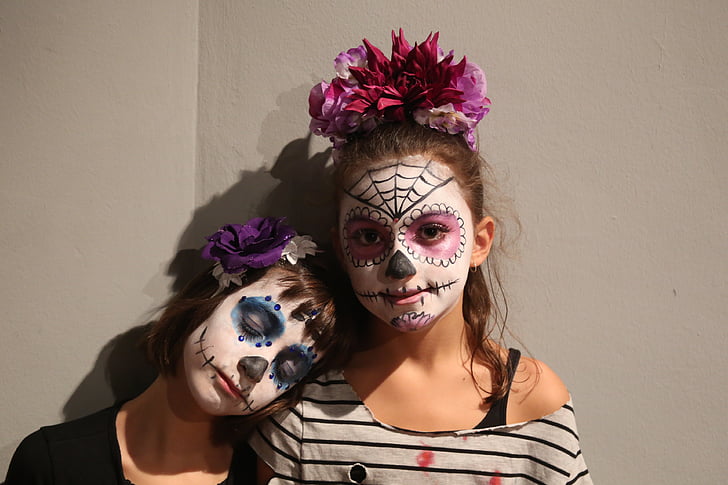 значок, мертвых, партия, Хэллоуин, День мертвых, Скелет, Мексика