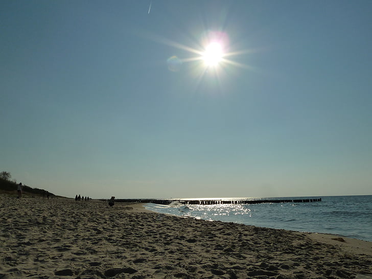 sunlight, sea, beach, mood, back light, nature, sky