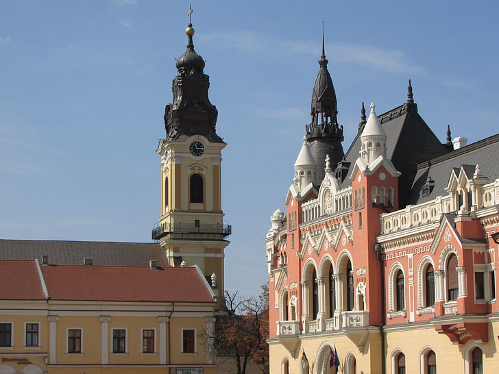 Oradea, Transylvania, Crisana, Center, kirkko, vanha kaupunki, rakennus