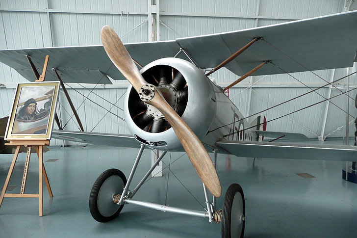 vintage, avião, guerra, avião, hangar, Museu, Bracciano