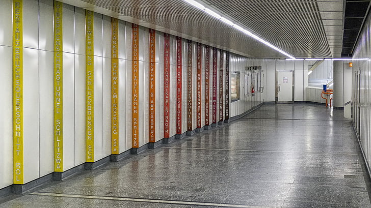 Viena, Áustria, Estação, depósito, salão, corredor, sinais