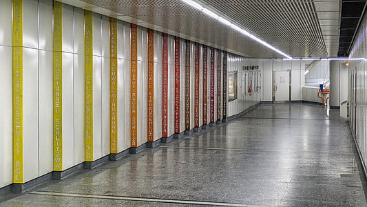 vienna, austria, station, depot, hall, hallway, signs