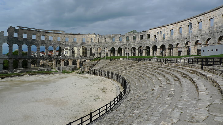 Arena, Anfiteatro, arquitetura, Roman, atração, Europeu, Europa