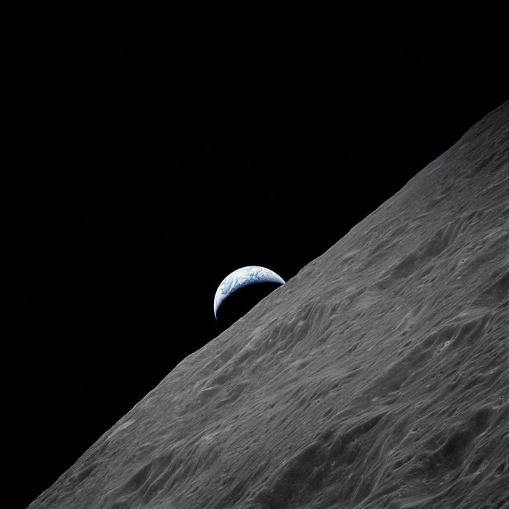 maa, tõus, Moon, pind, ruumi, ISS, kosmosejaama