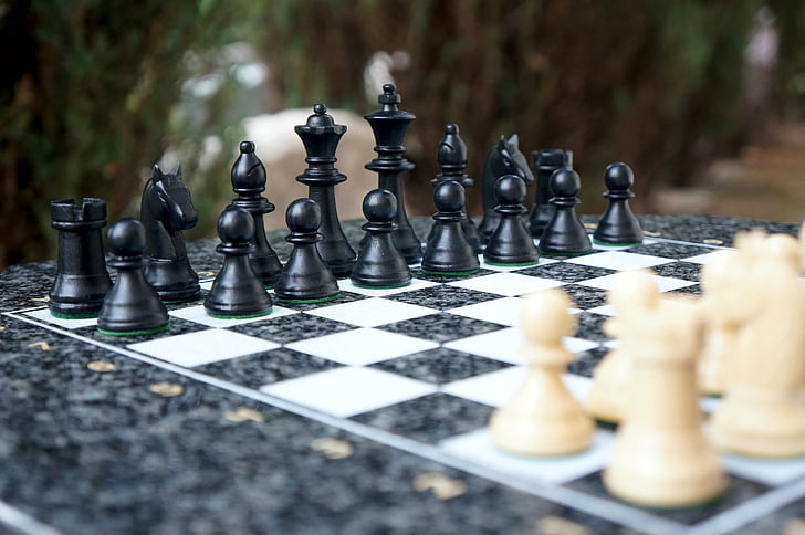 escacs, jugar, tauler d'escacs, joc d'escacs, figures, blanc, negre