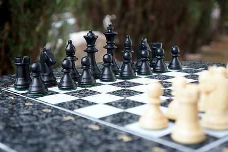 Schach, spielen, Schachbrett, Schach-Spiel, Zahlen, weiß, Schwarz