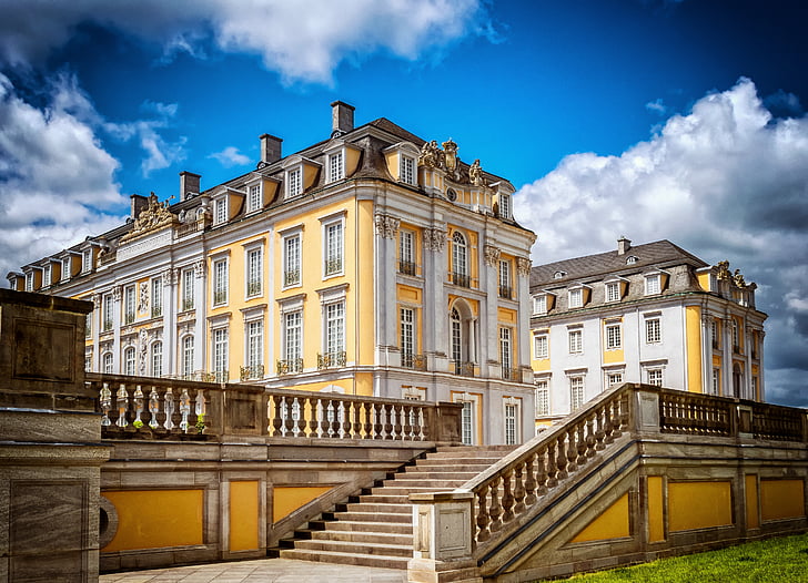 lâu đài, cao quý, kiến trúc, sự giàu có, kiến trúc Baroque, trong lịch sử, brühler đóng cửa