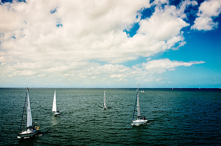 water, sailing, boats, lake, sail, sail boat, blue