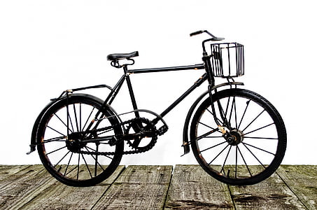 gamle, cykel, Street, hvid, brun, sort, Classic