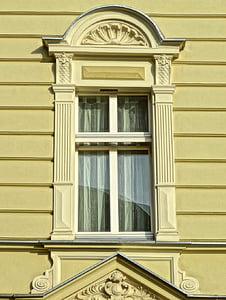Bydgoszcz, finestra, arredamento, facciata, storico, costruzione, architettura