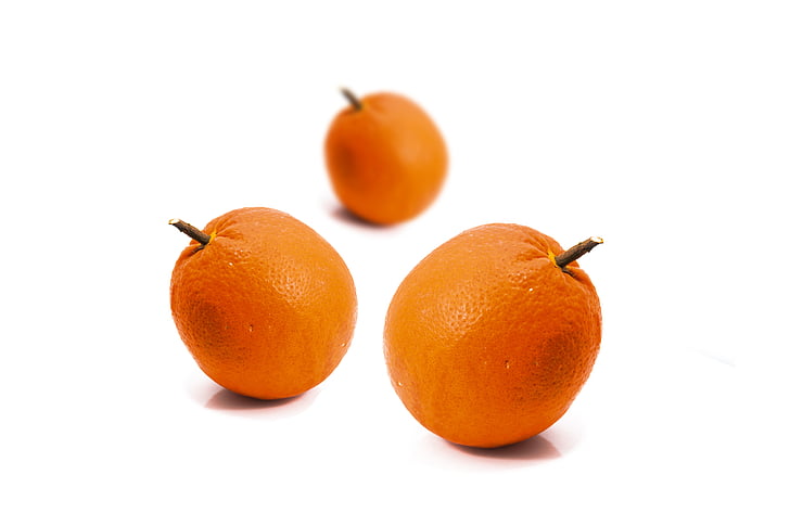 ovocie, Orange, tri, biela, biele pozadie, obrázok, citrusové plody