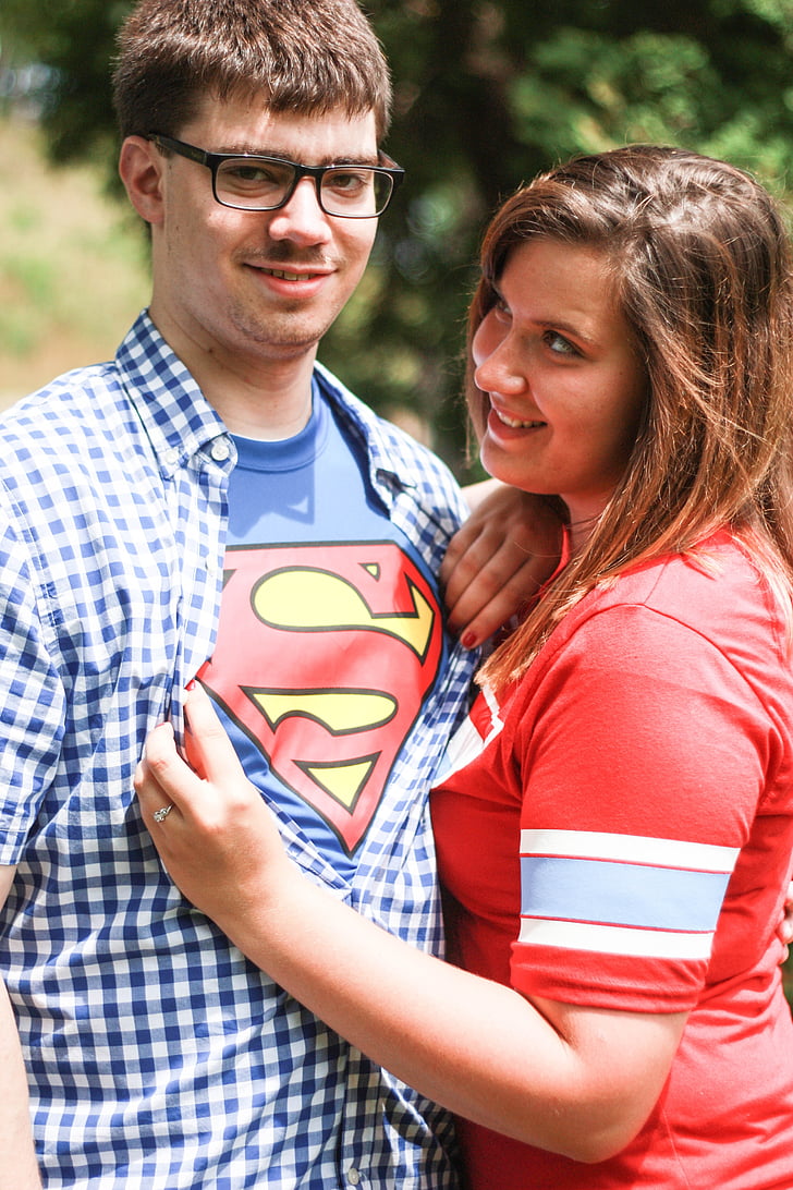 Superman, ember, nő, pár, romantika, szerelem, elkötelezettség