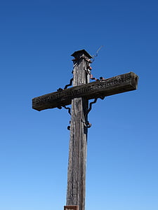 summit cross, cross, blue sky
