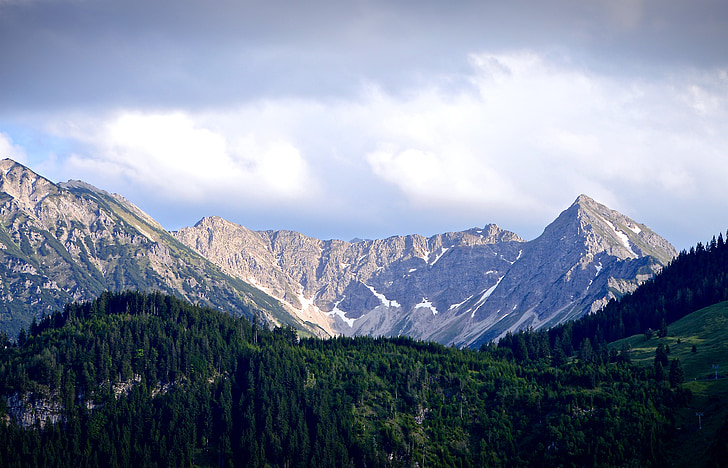 montagne, Allgäu, Alpi dell'Algovia, Panorama, paesaggio, Baviera, sommità della montagna