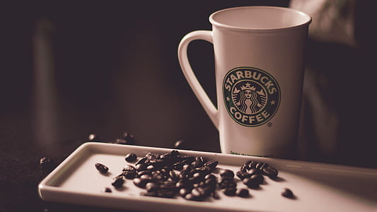Cup, muki, kahvi, siemenet, pavut, kahvila, Starbucks