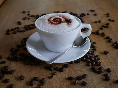 kávé, kupa, cappuccino, ital, kávézó, koffein, előnyös