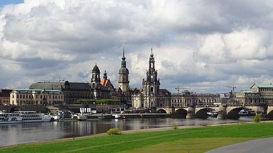 Dresden, Iglesia de nuestra Señora, brühlova terraza, Terrassenufer, Altstadt, Alemania, historia