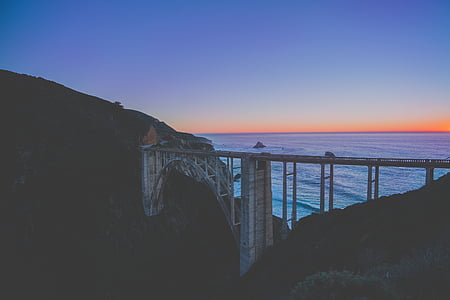 Strand, Brücke, Chili-Paprika, Dawn, Dämmerung, Horizont, Landschaft