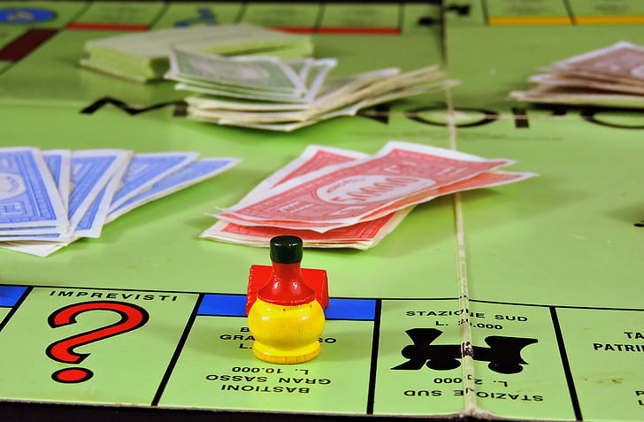 igrati, igra na ploči, monopol, novac, trgovina, razbibriga